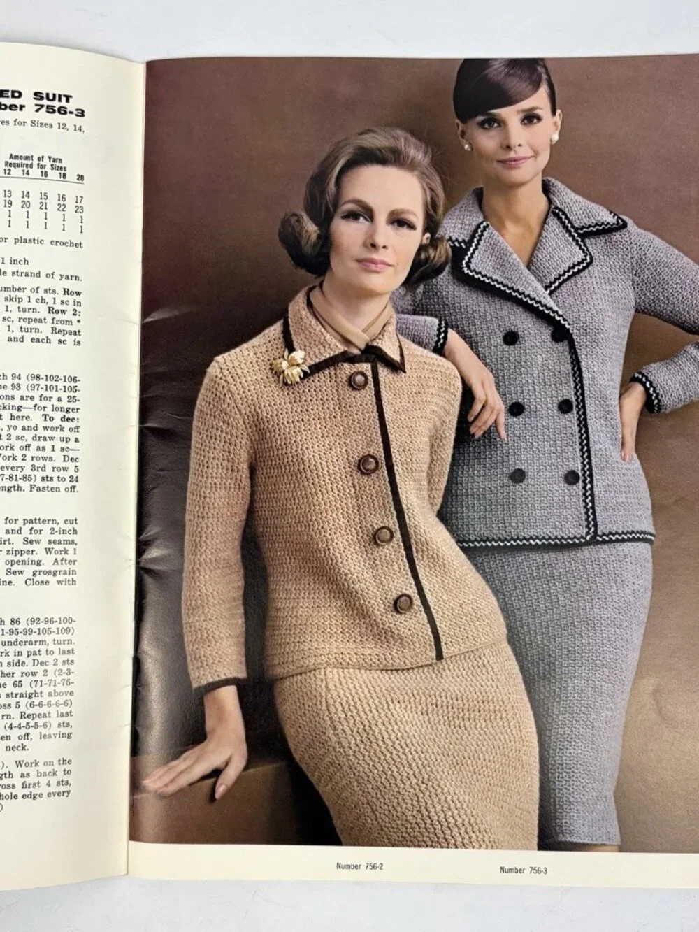 Vtg 60s Columbia Minerva Crochet Collection Pattern Book 756 Sweater Dress Suit